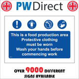 MB051 Food Production Area PPE Worn Wash Hands Starting Work