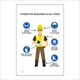 CS708 Site Safety 5 Point PPE Required All Times Workwear
