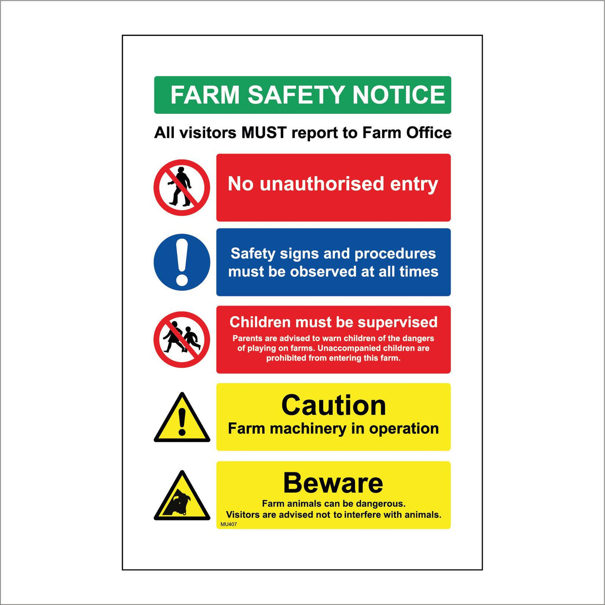 Farm Safety Notice Visitors Report To Office – PWDirect