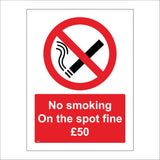 NS123 No Smoking On The Spot Fine £50 Penalty Charge