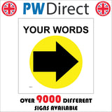 WM070J Circle Right East Arrow Yellow Custom Choice Personalise