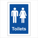 TS162 Male Female Toilets White On Blue