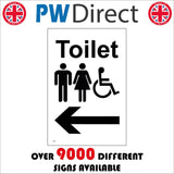 TS077 Male Female Disabled Toilet Left Arrow