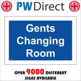 TS093 Gents Changing Room White On Blue