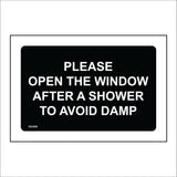 GG409 Please Open The Window After Shower Avoid Damp