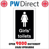 TS034 Girls Toilets White On Black