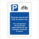 TR908 Bicycles Left Here Owners Risk Management Not Responsible