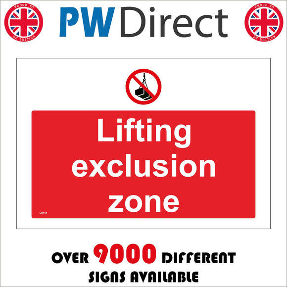 CS144 Lift Exclusion Zone Sign with Circle Crane Hook Box