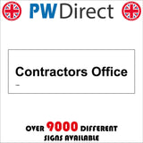 CS684 Contractors Office Cabin Black On White Plaque