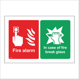 FI482 Fire Alarm In Case Of Fire Break Glass Red Green