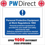 MB054 PPE Work Regulations 1992 Report Defective Equipment