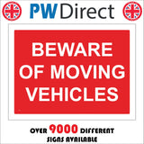 CS013 Beware Of Moving Vehicles Sign