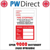 FI450 Fire Stopping Do Not Cut Seal Without Permission
