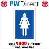 TS047 Female Toilet White On Blue