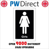 TS036 Girls Toilet White On Black