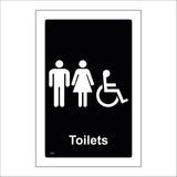 TS023 Toilets Male Female Disabled Accessible White On Black