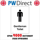 TS003 Gentleman Toilet Black On White Male Mens Gents