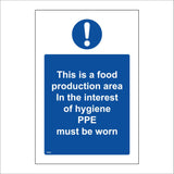 MB069 This Is A Food Production Area PPE Must Be Worn