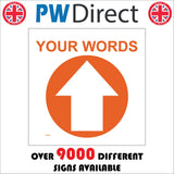 WM069E Circle Your Words North Straight Ahead Arrow Orange Custom