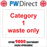 HA287 Catergory 1 Waste Only Red Text White Background