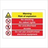 HA284 Warning Risk Of Explosion No Smoking Naked Lights Multi