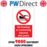 PR535 No Boating Or Swimming Beyond This Point