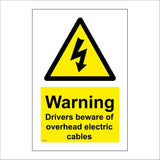 WT521 Warning Drivers Beware Of Overhead Electric Cables