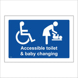 TS193 Accessible Toilet And Baby Changing White On Blue