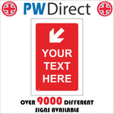 FI398 Your Text Diagonal Down Left Arrow Made To Order