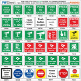 AFSQ04 Fire Evacuation Arrows Floor Levels Numbers Letters Custom