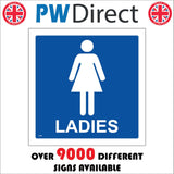 TS256 Ladies Toilet White On Blue