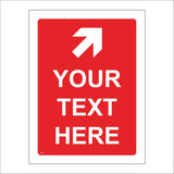 FI397 Your Text Here Diagonal Up Right Arrow Made To Order