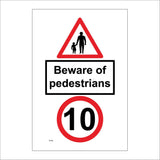 TR789 Beware Of Pedestrians 10 mph