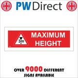 TR809 Maximum Height 3M White On Red