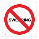 GG303 No Swearing Prohibited Banned Refrain Forbidden Language