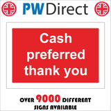 SE178 Cash Preferred Thank You White On Red