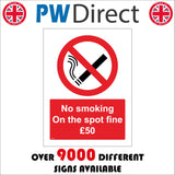 NS123 No Smoking On The Spot Fine £50 Penalty Charge