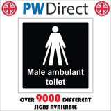 TS260 Male Ambulant Toilet White On Black