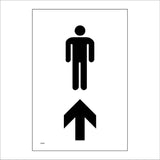 TS063 Male Toilets Up Arrow Black On White