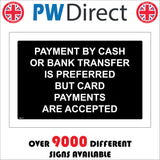SE171 Payment By Cash Bank Transfer Preferred Card Accepted
