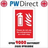 FI421 Please Do Not Use Fire Extinguishers As A Door Stop