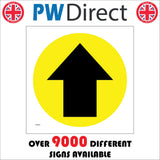WM066J Straight Ahead Forward Arrow Yellow Countryside Track