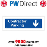 CS703 Contractor Parking Down Arrow Plaque