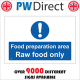 MA900 Food Preparation Area Raw Food Only
