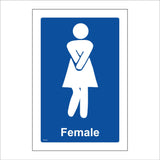 TS114 Female Toilet Urgent Bursting White On Blue