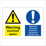 MB045 Warning Confined Space Approved PPE Must Be Worn