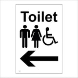TS077 Male Female Disabled Toilet Left Arrow