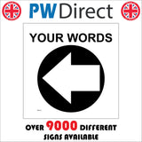 WM072A Circle Your Words Left West Custom Personalise Post Trail