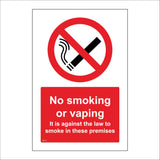 NS117 No Smoking Or Vaping Against The Law On These Premises