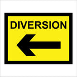 CS074 Diversion Left Sign with Arrow
